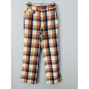 Vtg 70s LEVI'S Panatela Red Plaid Straight Leg Golf Pants 30 x 31 Disco Pants